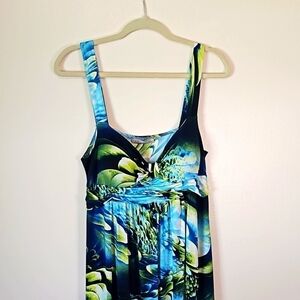 NWT Fille a Suivre Blue green sleeveless Maxi Dress size
